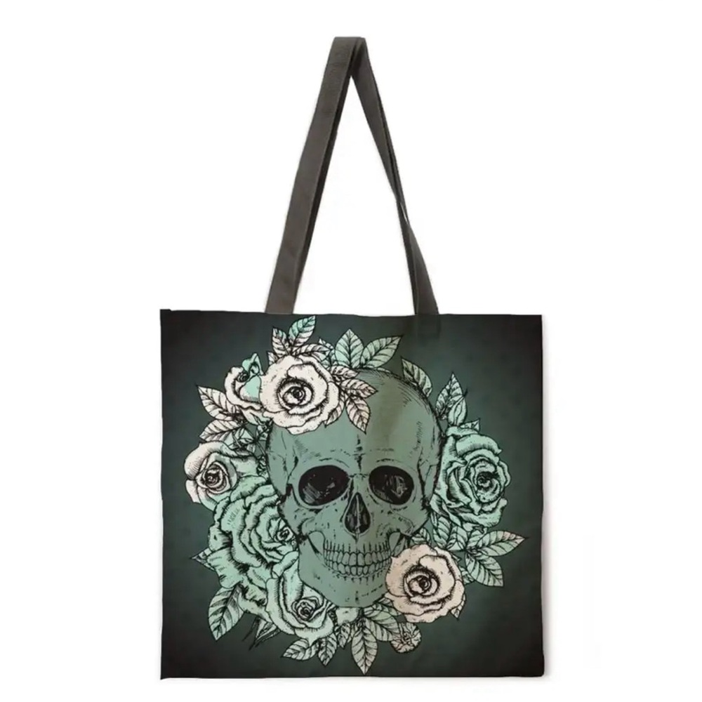 Skull and roses Tote